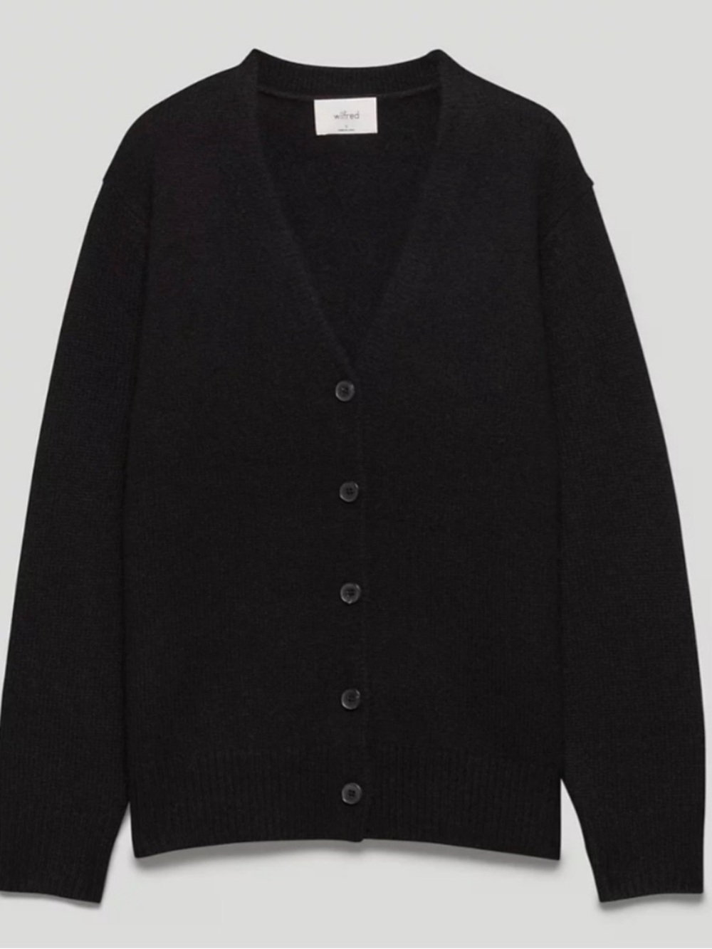Wilfred Black V-Neck Button-Front Cardigan